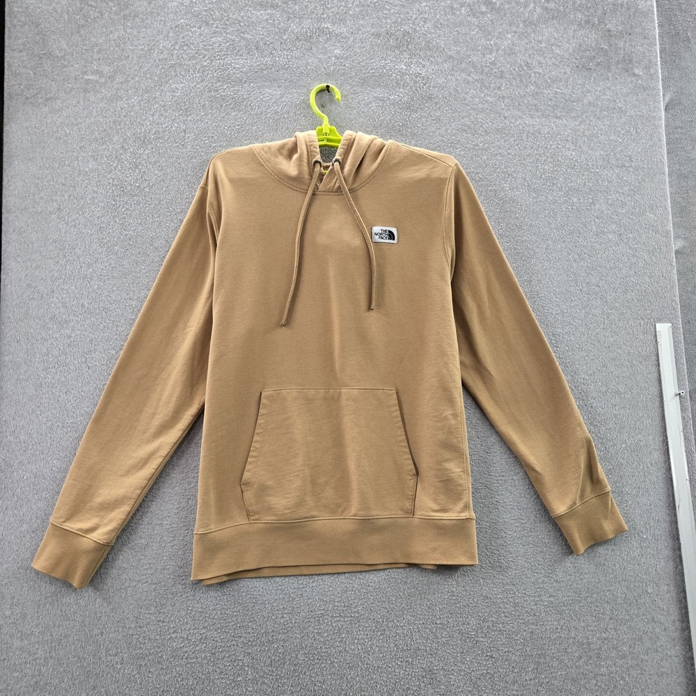 The North Face Men Hoodie XL Tan Fleece Activewear Logo Long Sleeve READ